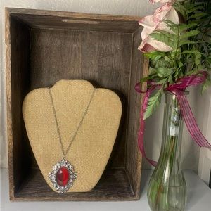 Red Vintage Style Long Necklace